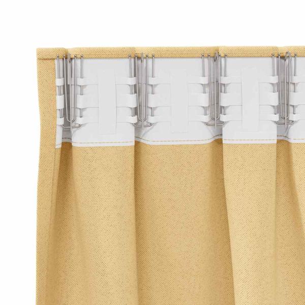 Vorhänge mit Vorhängen 2 pcs Beige 140 x 140 cm Polyester