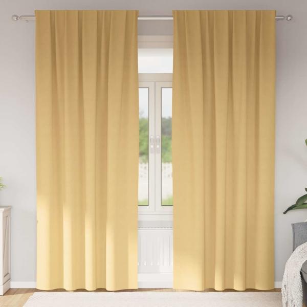 ARDEBO.de - Vorhänge mit Vorhängen 2 pcs Beige 225 x 140 cm Polyester