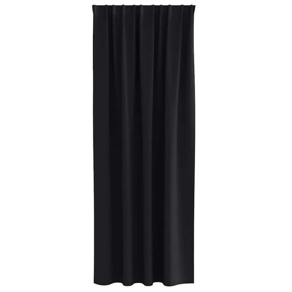 Vorhänge mit Vorhängen 2 pcs Schwarz 260 x 140 cm Polyester