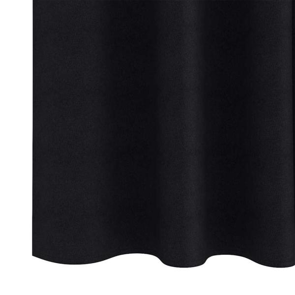 Vorhänge mit Vorhängen 2 pcs Schwarz 260 x 140 cm Polyester