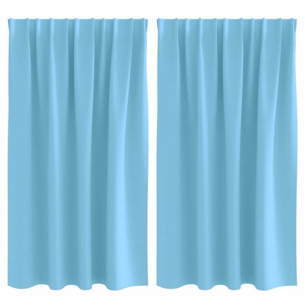 Vorhänge mit Vorhängen 2 pcs Hellblau 140 x 140 cm Polyester