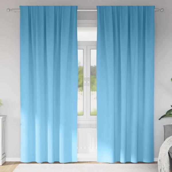 ARDEBO.de - Vorhänge mit Vorhängen 2 pcs Hellblau 225 x 140 cm Polyester