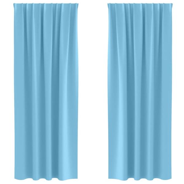 Vorhänge mit Vorhängen 2 pcs Hellblau 225 x 140 cm Polyester