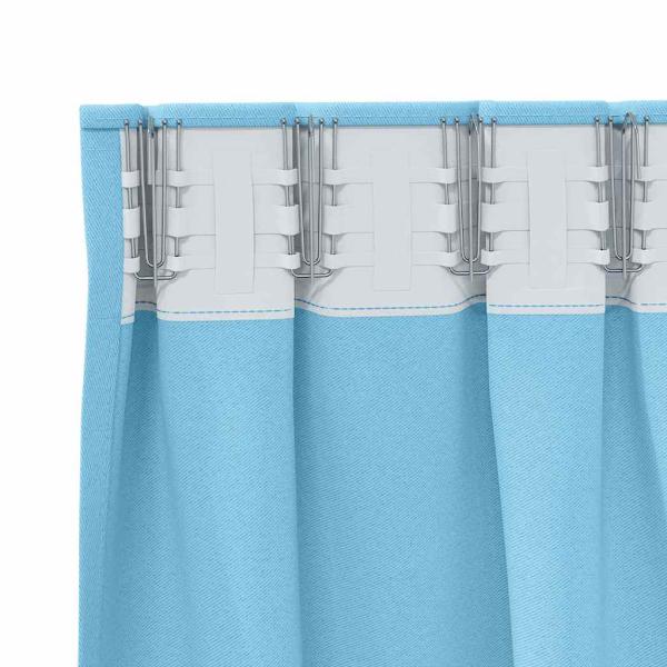 Vorhänge mit Vorhängen 2 pcs Hellblau 225 x 140 cm Polyester