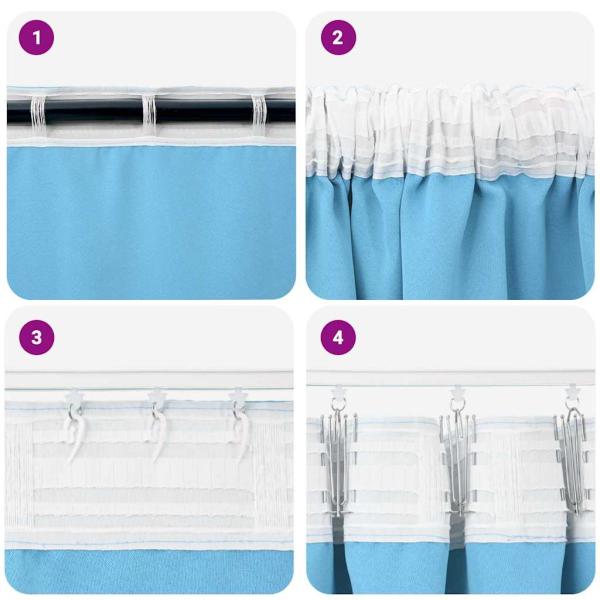Vorhänge mit Vorhängen 2 pcs Hellblau 225 x 140 cm Polyester