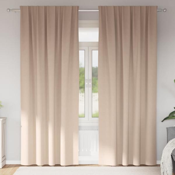 ARDEBO.de - Vorhänge mit Vorhängen 2 pcs Taupe 225 x 140 cm Polyester