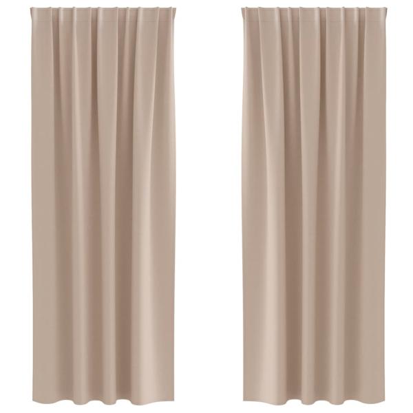 Vorhänge mit Vorhängen 2 pcs Taupe 225 x 140 cm Polyester