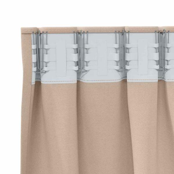 Vorhänge mit Vorhängen 2 pcs Taupe 260 x 140 cm Polyester
