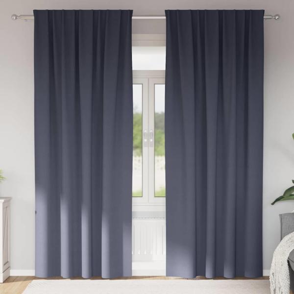 ARDEBO.de - Vorhänge mit Vorhängen 2 pcs Anthrazit 260 x 140 cm Polyester