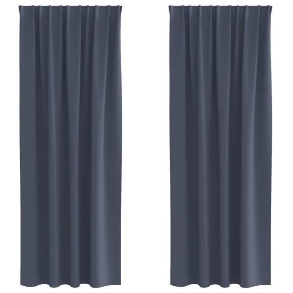Vorhänge mit Vorhängen 2 pcs Anthrazit 260 x 140 cm Polyester