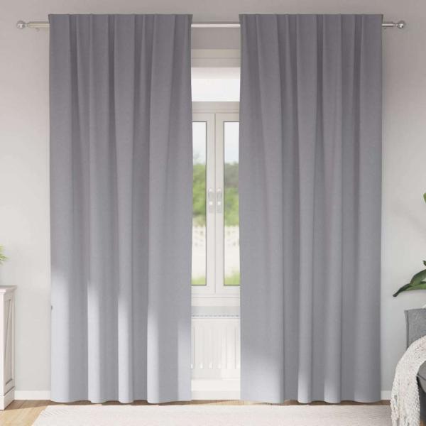 ARDEBO.de - Vorhänge mit Vorhängen 2 pcs Hellgrau 260 x 140 cm Polyester