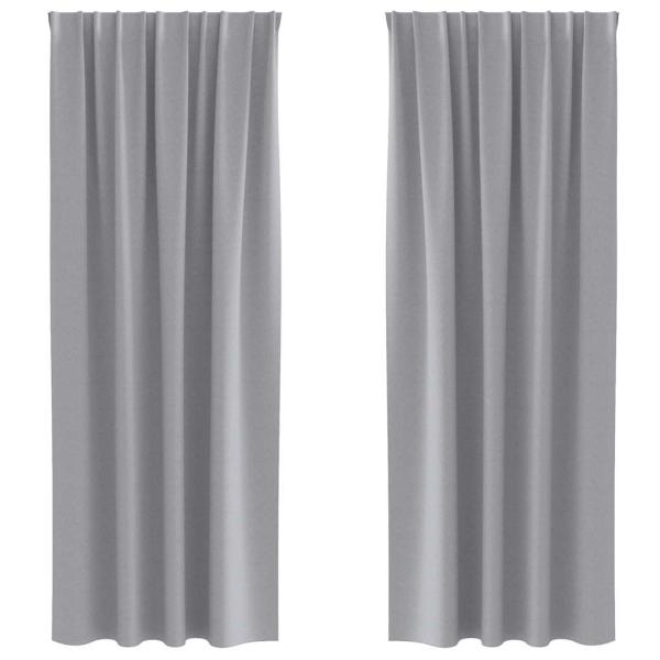 Vorhänge mit Vorhängen 2 pcs Hellgrau 260 x 140 cm Polyester