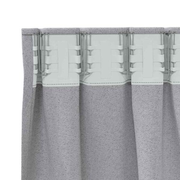 Vorhänge mit Vorhängen 2 pcs Hellgrau 260 x 140 cm Polyester
