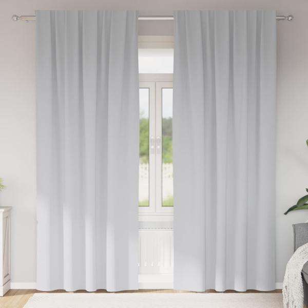 ARDEBO.de - Vorhänge mit Vorhängen 2 pcs Hellgrau 225 x 140 cm Polyester