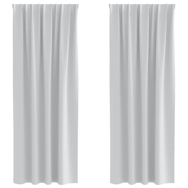 Vorhänge mit Vorhängen 2 pcs Hellgrau 245 x 140 cm Polyester