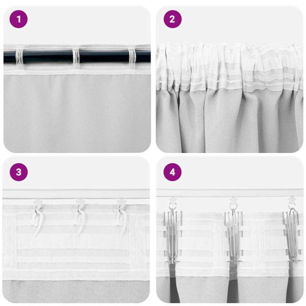 Vorhänge mit Vorhängen 2 pcs Hellgrau 245 x 140 cm Polyester