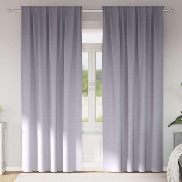 ARDEBO.de - Vorhänge mit Vorhängen 2 pcs Metallgrau 245 x 140 cm Polyester