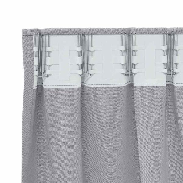 Vorhänge mit Vorhängen 2 pcs Metallgrau 245 x 140 cm Polyester