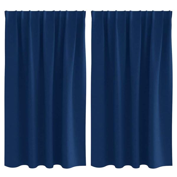 ARDEBO.de - Vorhänge mit Vorhängen 2 pcs Dunkelblau 140 x 140 cm Polyester