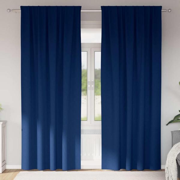 ARDEBO.de - Vorhänge mit Vorhängen 2 pcs Dunkelblau 260 x 140 cm Polyester