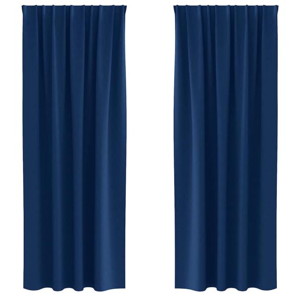 Vorhänge mit Vorhängen 2 pcs Dunkelblau 260 x 140 cm Polyester