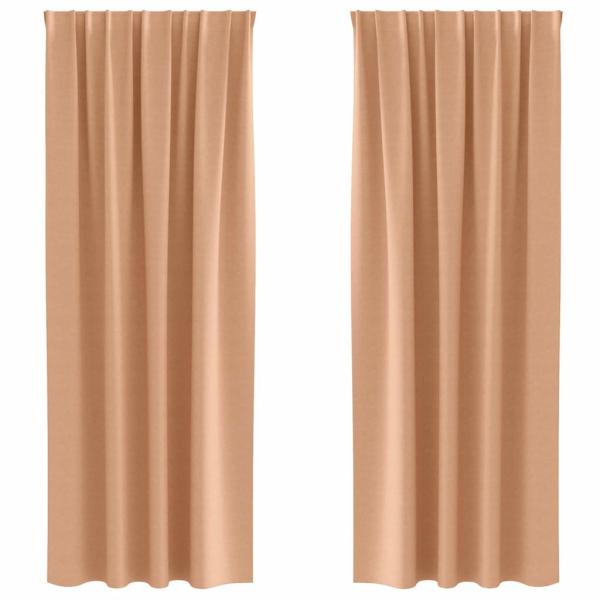 Vorhänge mit Vorhängen 2 pcs Hellbraun 245 x 140 cm Polyester