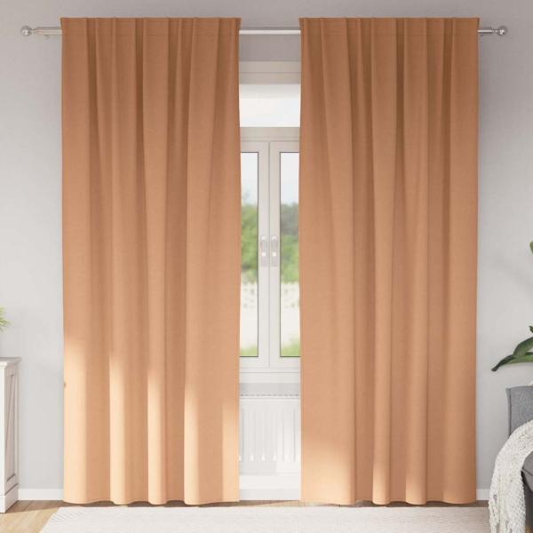 ARDEBO.de - Vorhänge mit Vorhängen 2 pcs Hellbraun 260 x 140 cm Polyester