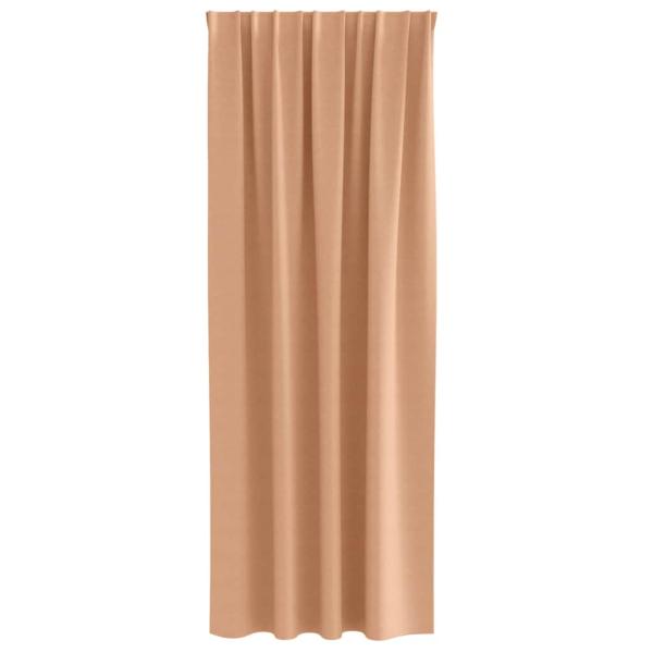 Vorhänge mit Vorhängen 2 pcs Hellbraun 260 x 140 cm Polyester