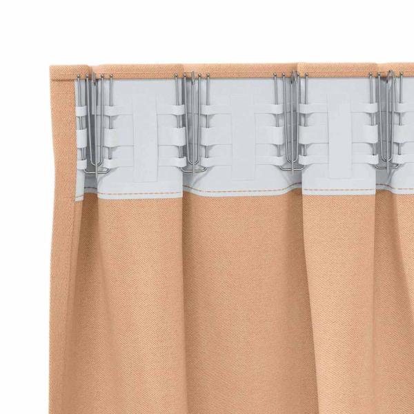 Vorhänge mit Vorhängen 2 pcs Hellbraun 260 x 140 cm Polyester