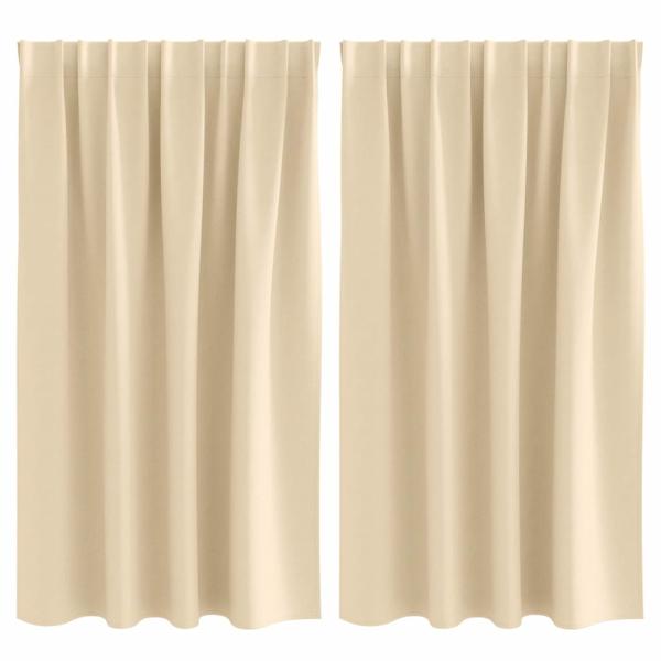 Vorhänge mit Vorhängen 2 pcs Creme 140 x 140 cm Polyester