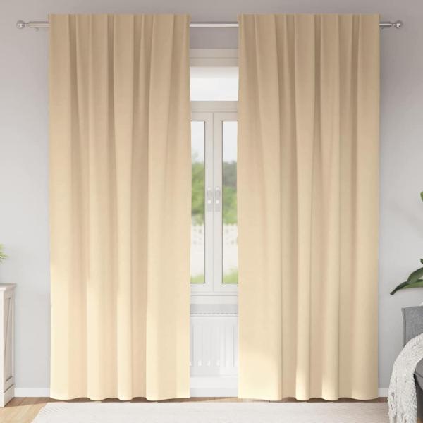 ARDEBO.de - Vorhänge mit Vorhängen 2 pcs Creme 245 x 140 cm Polyester
