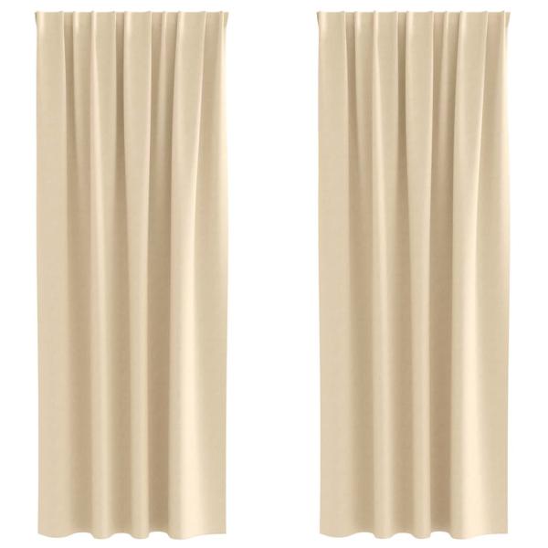 Vorhänge mit Vorhängen 2 pcs Creme 245 x 140 cm Polyester