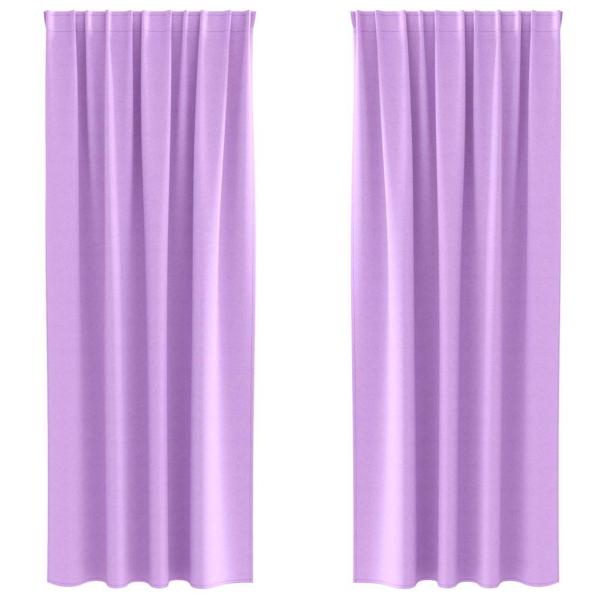 Vorhänge mit Vorhängen 2 pcs Lila 225 x 140 cm Polyester