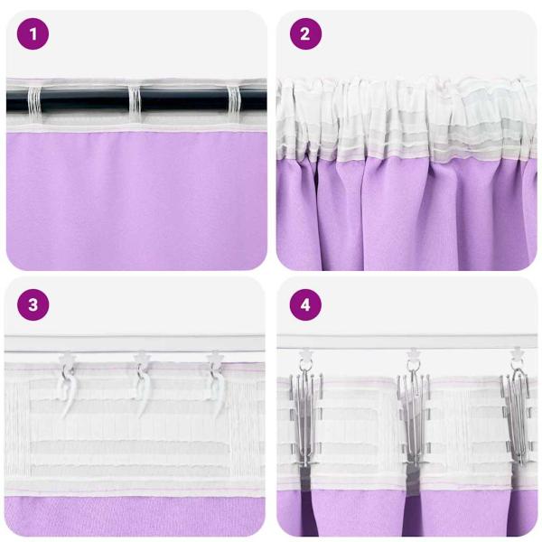 Vorhänge mit Vorhängen 2 pcs Lila 245 x 140 cm Polyester