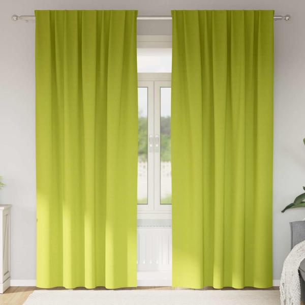 ARDEBO.de - Vorhänge mit Vorhängen 2 pcs Apfelgrün 225 x 140 cm Polyester