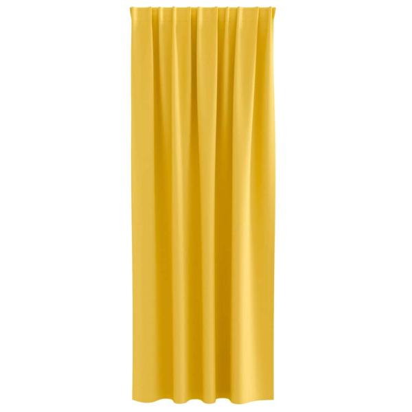 Vorhänge mit Vorhängen 2 pcs Senfgelb 245 x 140 cm Polyester