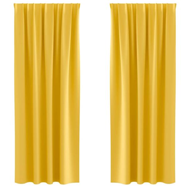 Vorhänge mit Vorhängen 2 pcs Senfgelb 260 x 140 cm Polyester