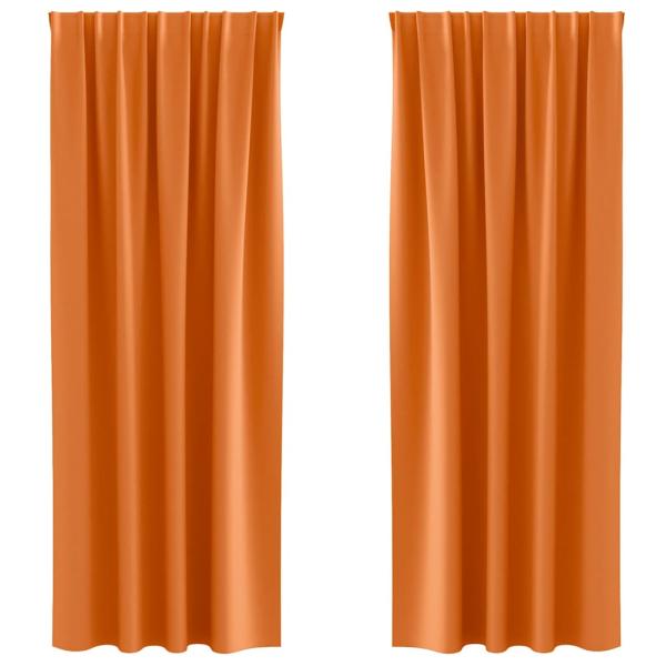 Vorhänge 2 pcs Leuchtendes Orange 225 x 140 cm Polyester