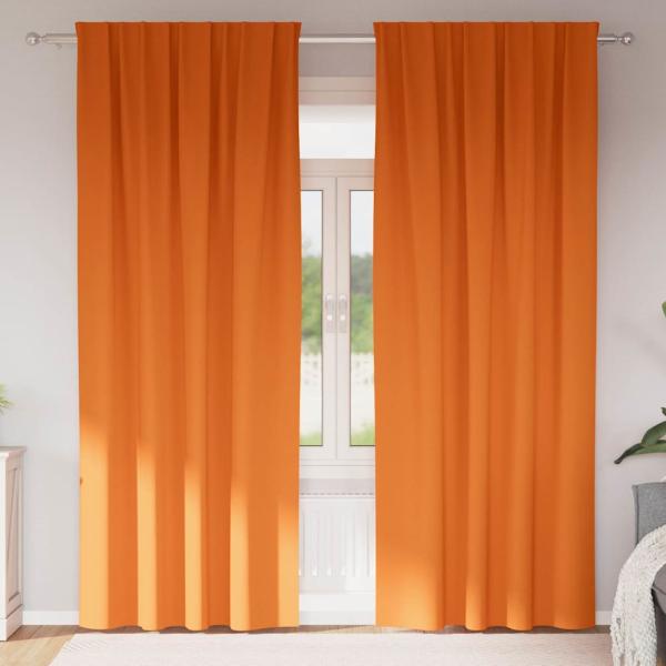 ARDEBO.de - Vorhänge 2 pcs Leuchtendes Orange 245 x 140 cm Polyester