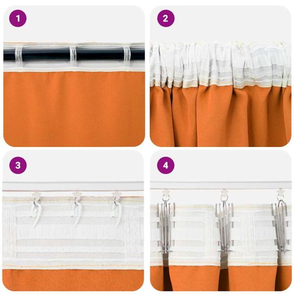 Vorhänge 2 pcs Leuchtendes Orange 245 x 140 cm Polyester
