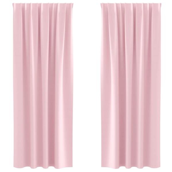 Vorhänge mit Vorhängen 2 pcs Baby Pink 245 x 140 cm Polyester