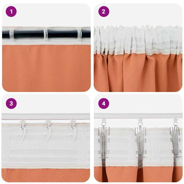 Vorhänge mit Vorhängen 2 pcs Terrakotta 225 x 140 cm Polyester