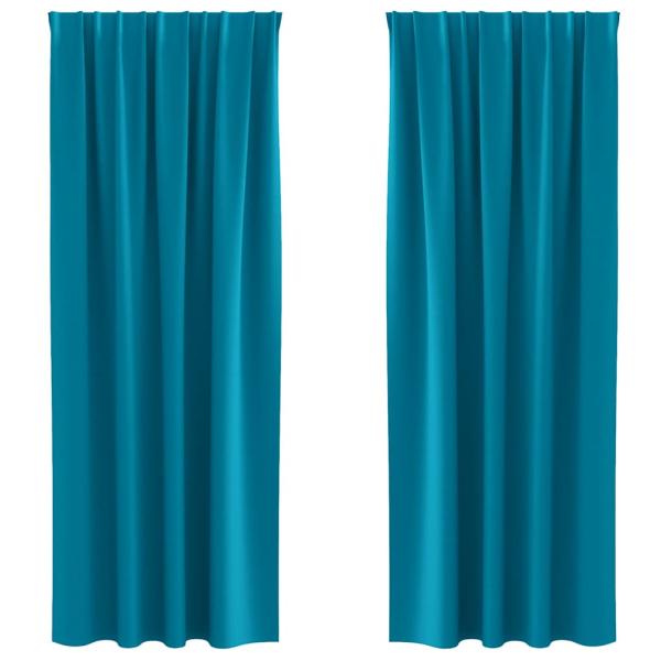 Vorhänge mit Vorhängen 2 pcs Türkis 260 x 140 cm Polyester