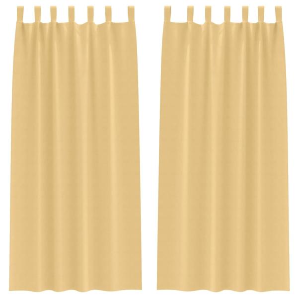 Vorhänge mit Vorhängen 2 pcs Beige 245 x 140 cm Polyester