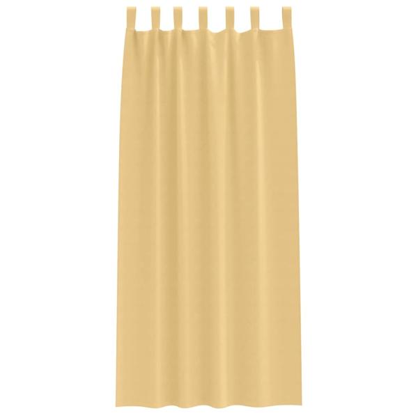 Vorhänge mit Vorhängen 2 pcs Beige 245 x 140 cm Polyester