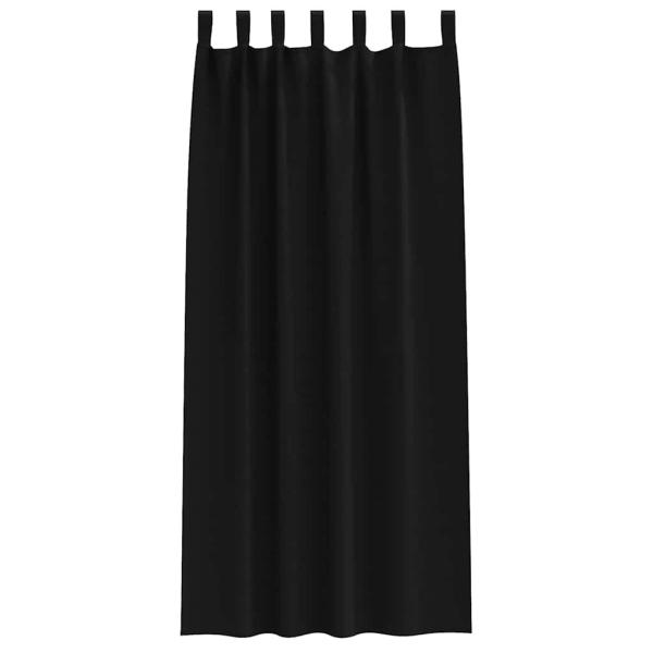 Vorhänge mit Vorhängen 2 pcs Schwarz 245 x 140 cm Polyester