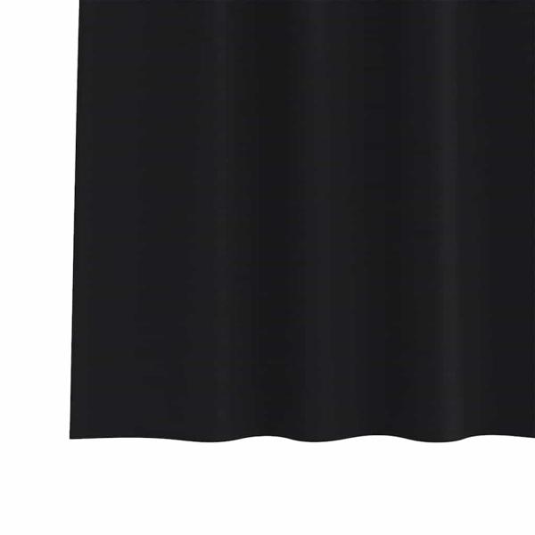 Verdunkelungs-Vorhänge mit Ringen 2 Stk. Schwarz 260 x 140 cm