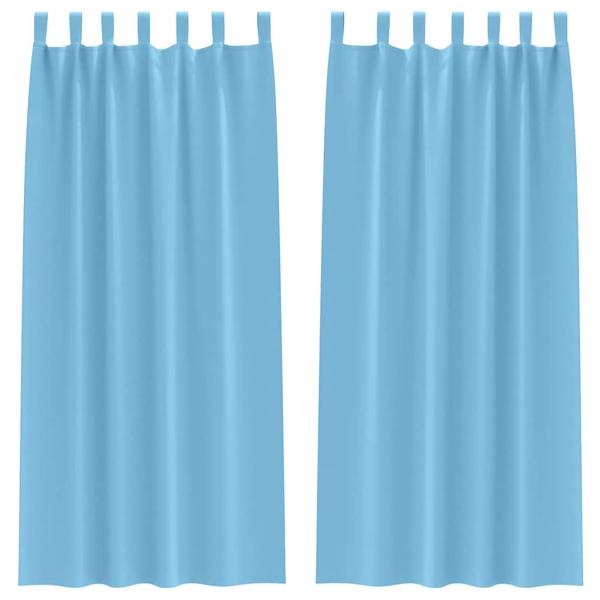 Vorhänge mit Vorhängen 2 pcs Hellblau 260 x 140 cm Polyester