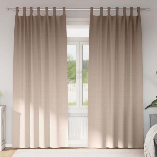 ARDEBO.de - Vorhänge mit Vorhängen 2 pcs Taupe 245 x 140 cm Polyester