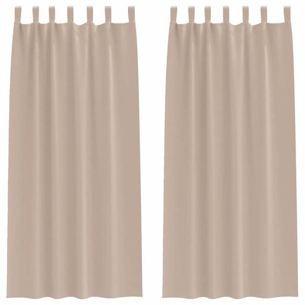 Vorhänge mit Vorhängen 2 pcs Taupe 245 x 140 cm Polyester